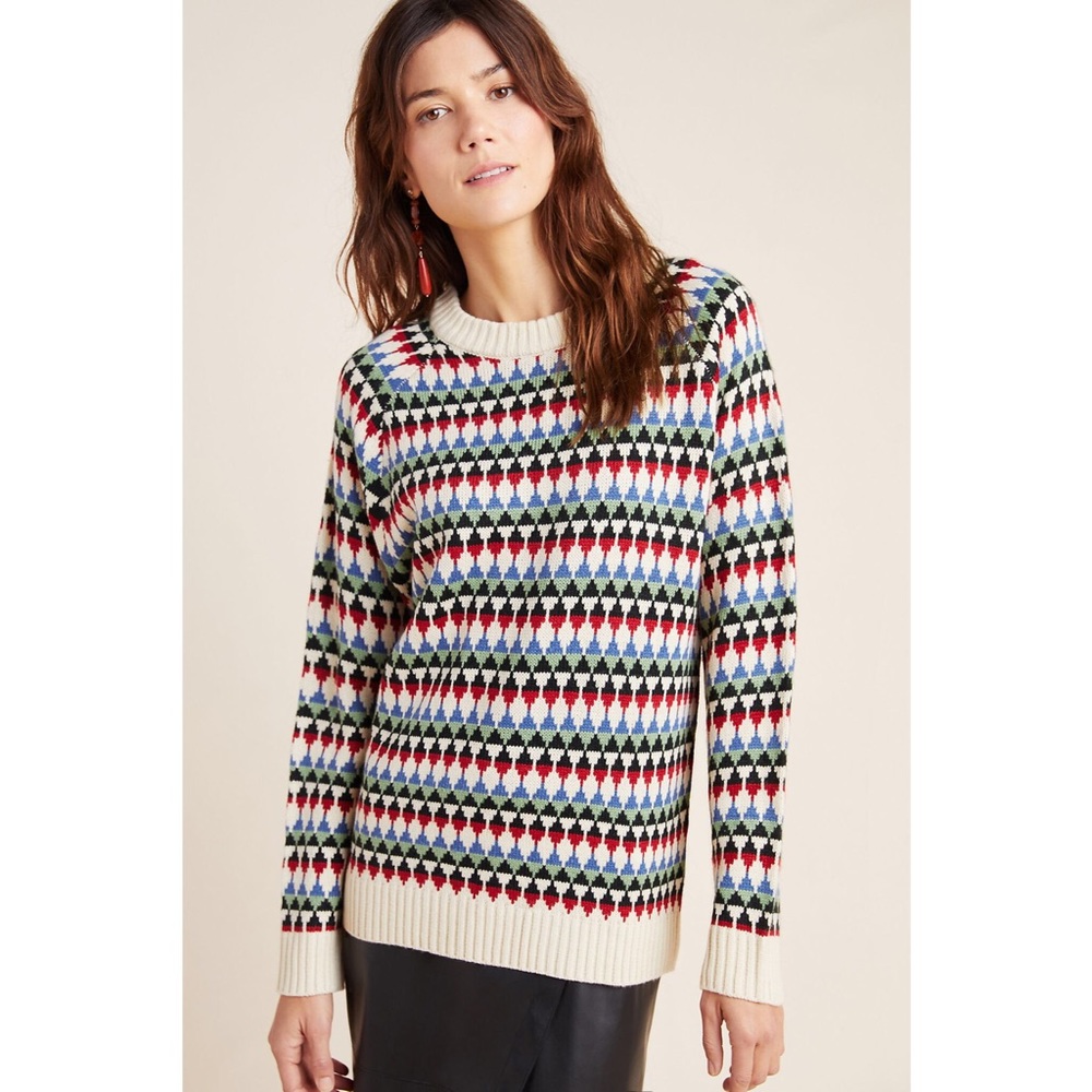 Anthro Pepaloves Taylor Colorful Grandpa Sweater